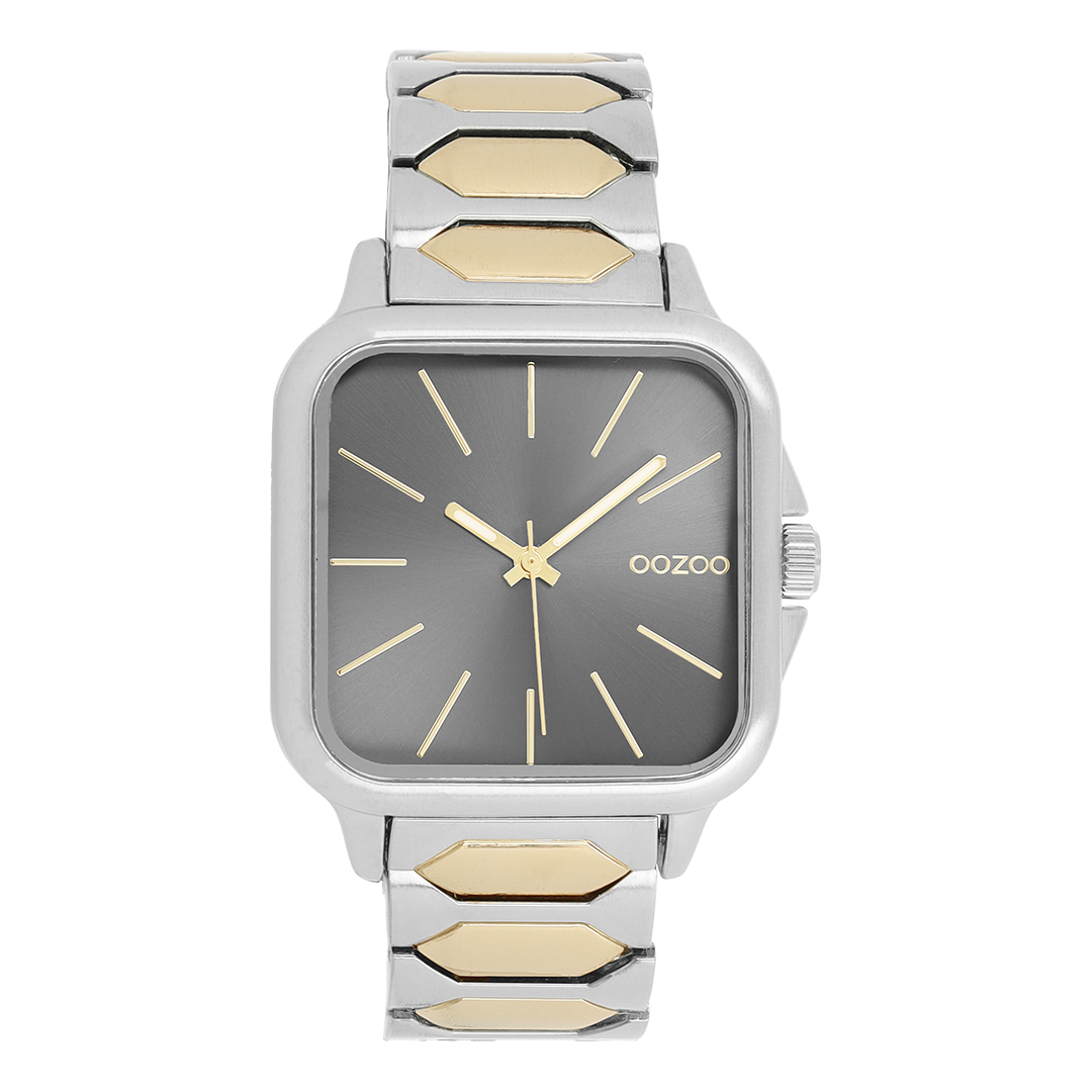 Gold coloured OOZOO watch with silver coloured/gold stainless steel bracelet - C11604